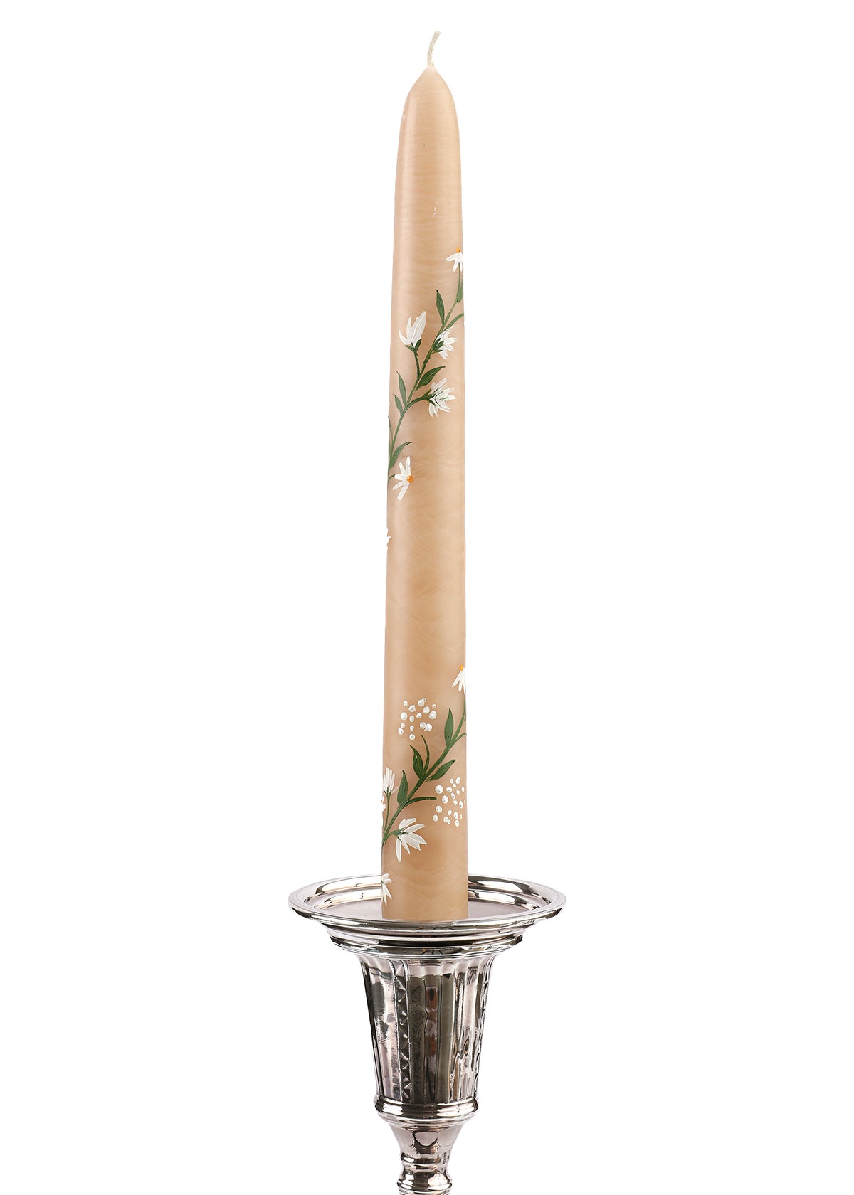 Ivory Climbing Vine Taper Candles Set of Two
