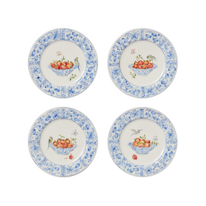Delft Plates in Pomegranates, Set of 4