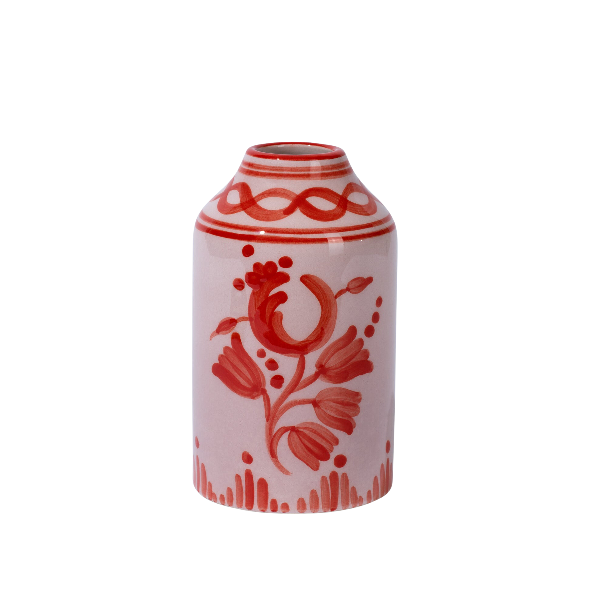 Genie in a Bottle Vase in Baby Lilac & Red Floral