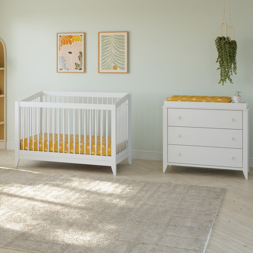 Sprout 3-Drawer Compact Changer Dresser with Removable Changing Tray (42") in White
