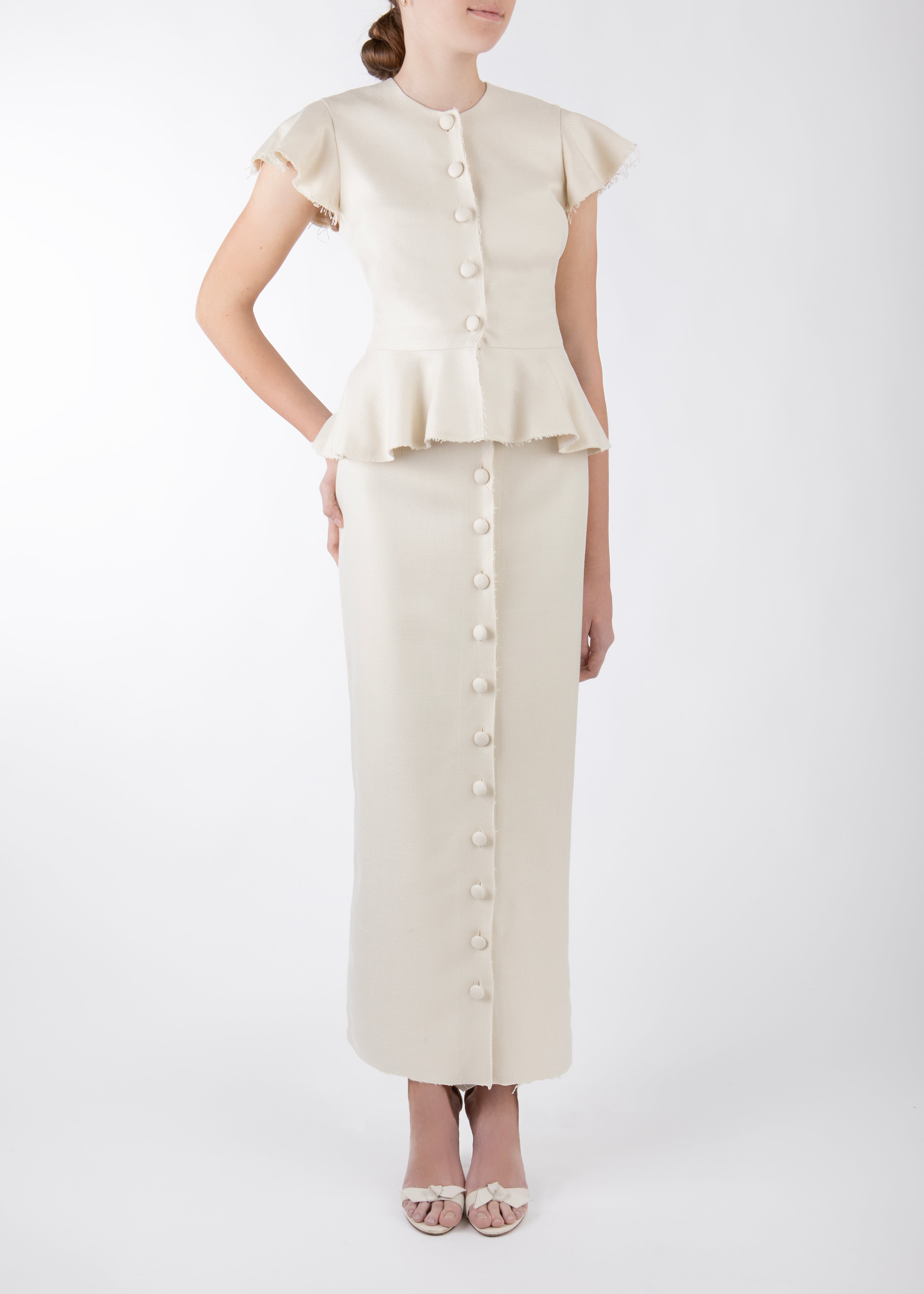 OTM Exclusive: Shelley Skirt in Ivory Basketweave