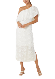 Sutton One-Shoulder Dress in White