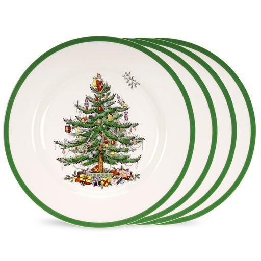Christmas Tree 8" Salad Plates, Set of 4