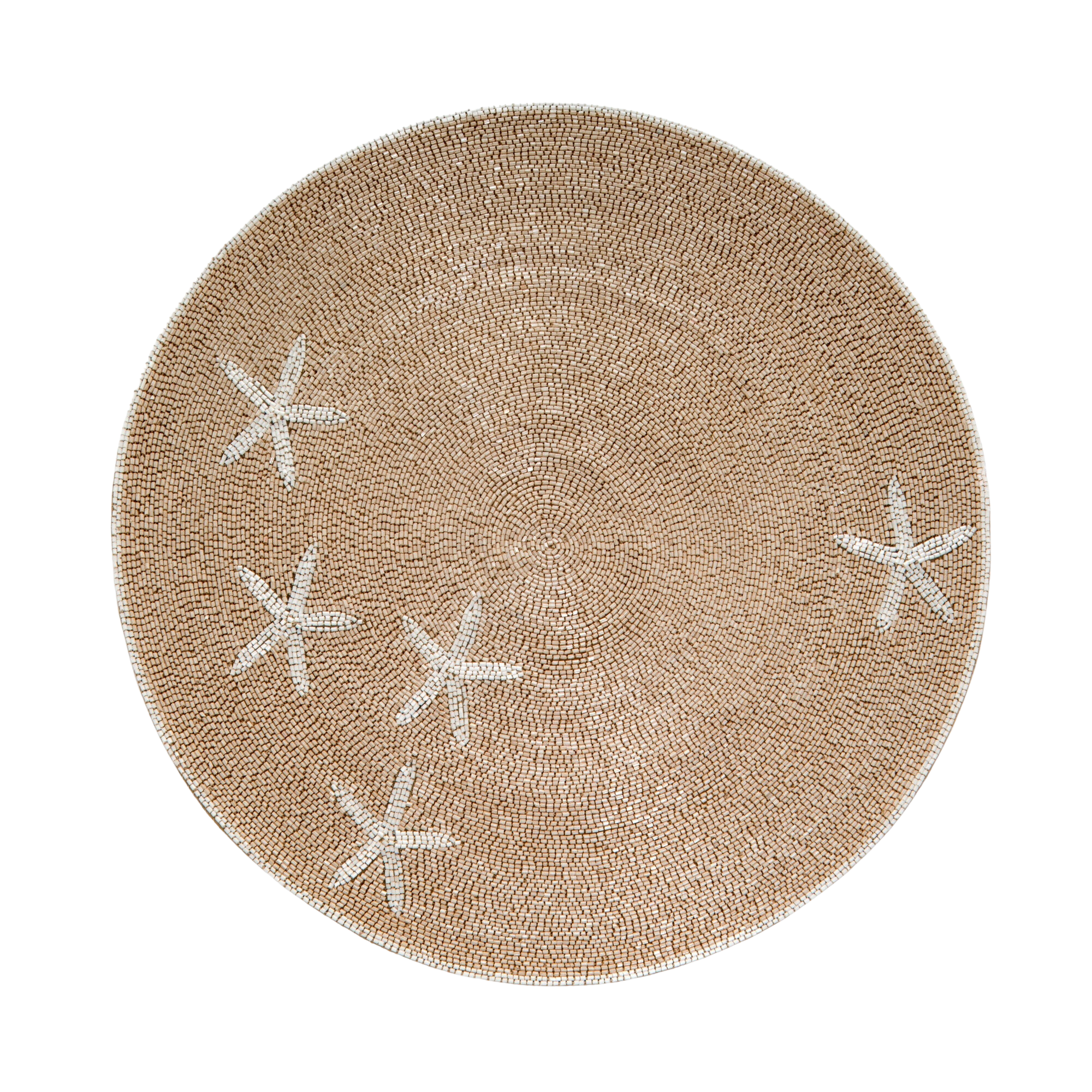 Starfish Hand Beaded Placemat in Taupe