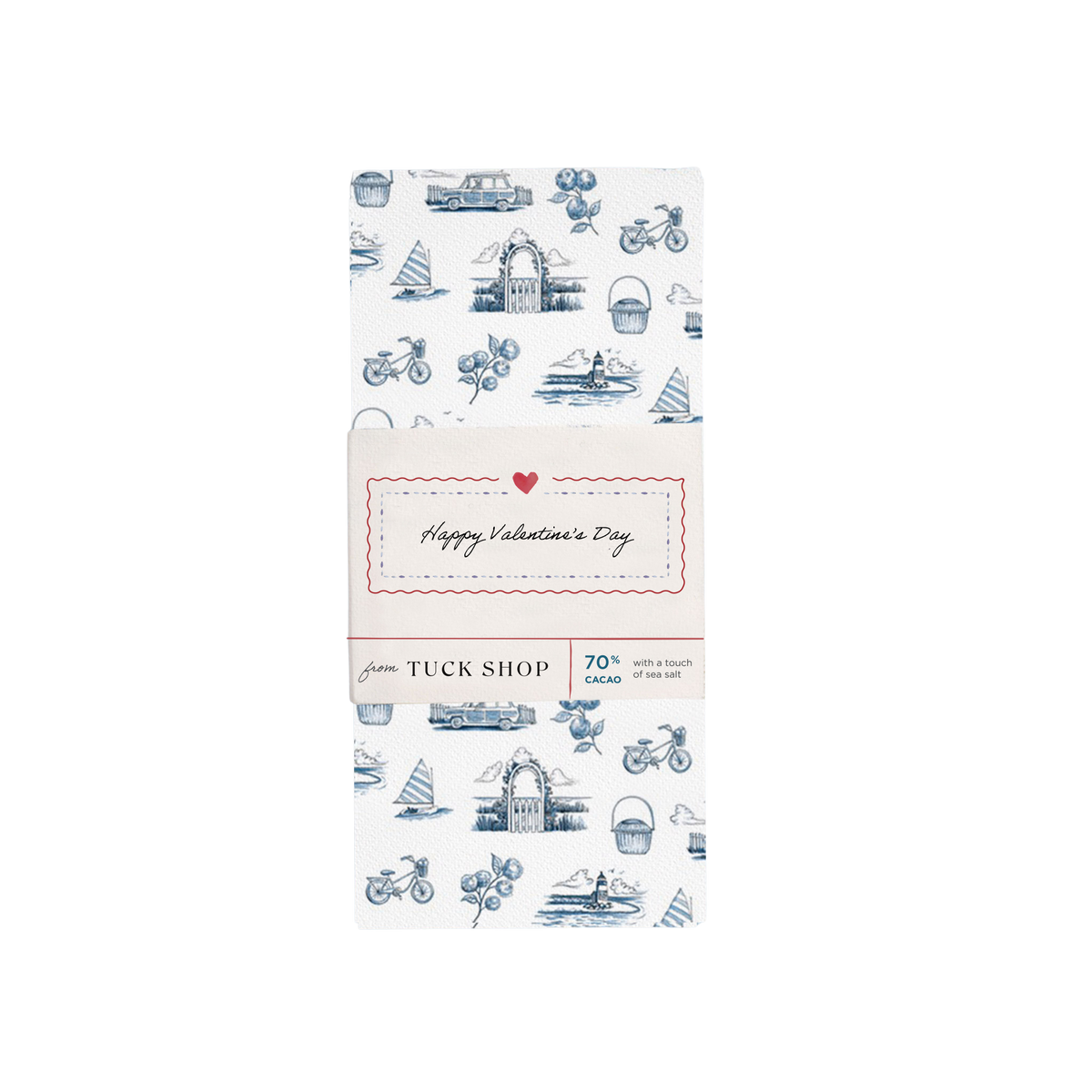 Valentine's Day Nantucket 70% Dark Chocolate with Sea Salt, Set of 20