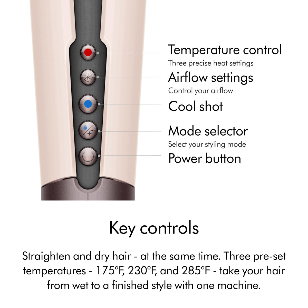 Airstrait Straightener in Ceramic Pink & Rose Gold