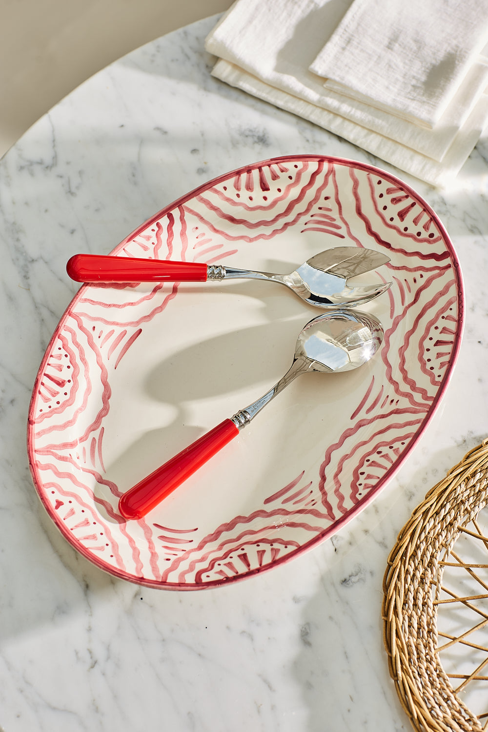 Classic Red Salad Server Set