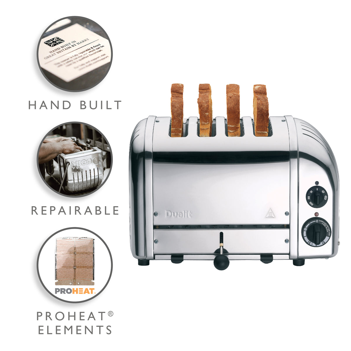 4 Slot Classic Toaster in Polished Chrome