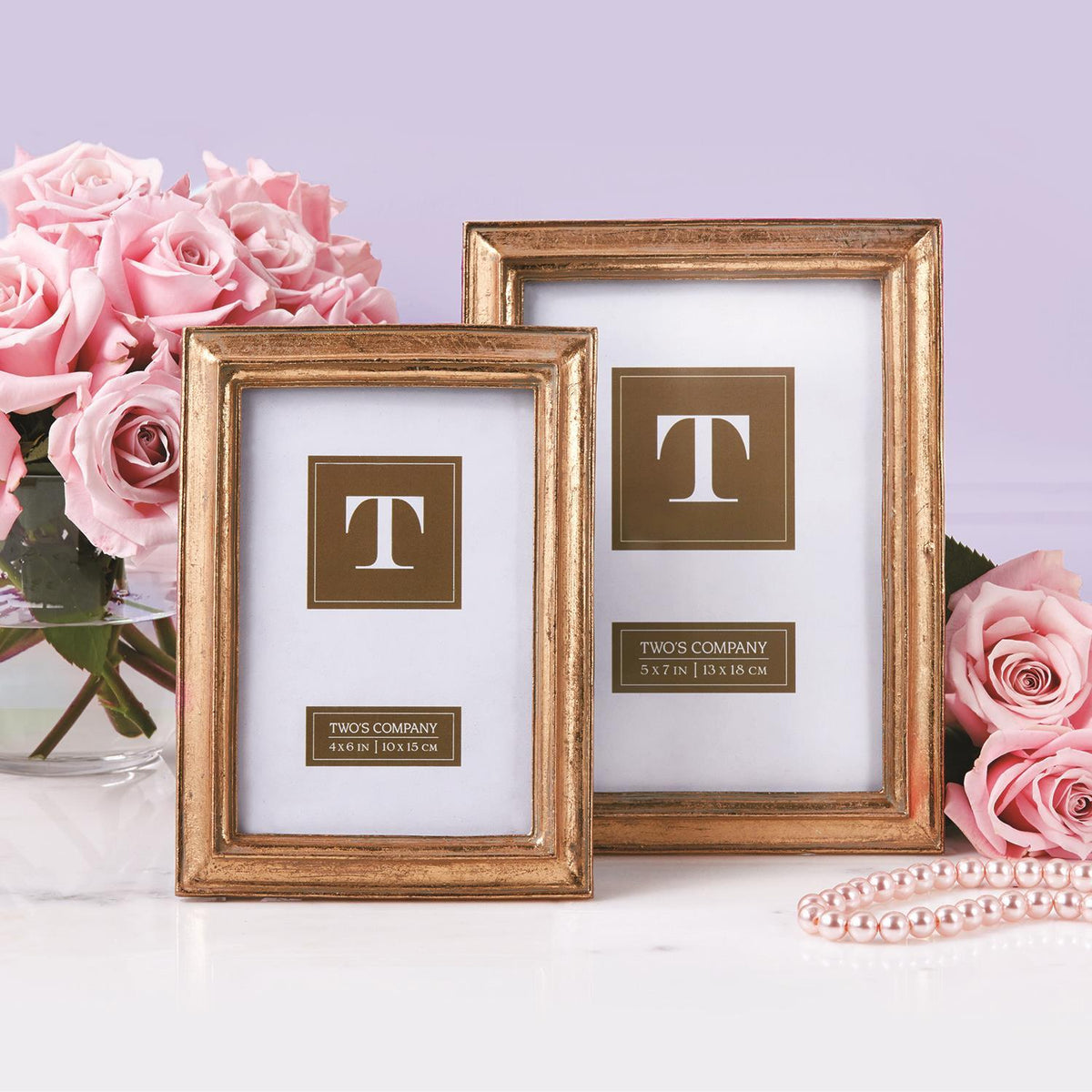 Gold Leaf Photo Frame, Set of 2