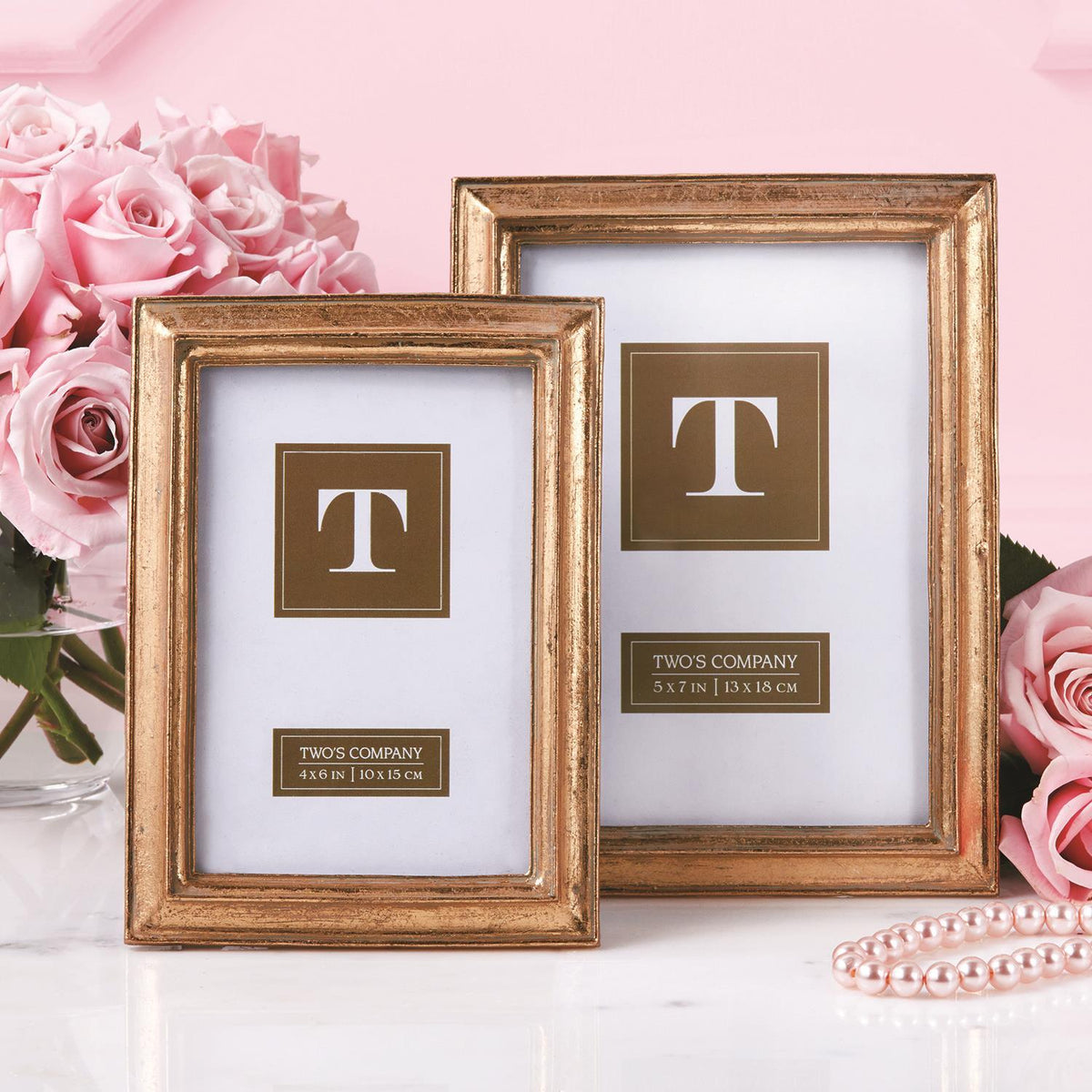 Gold Leaf Photo Frame, Set of 2
