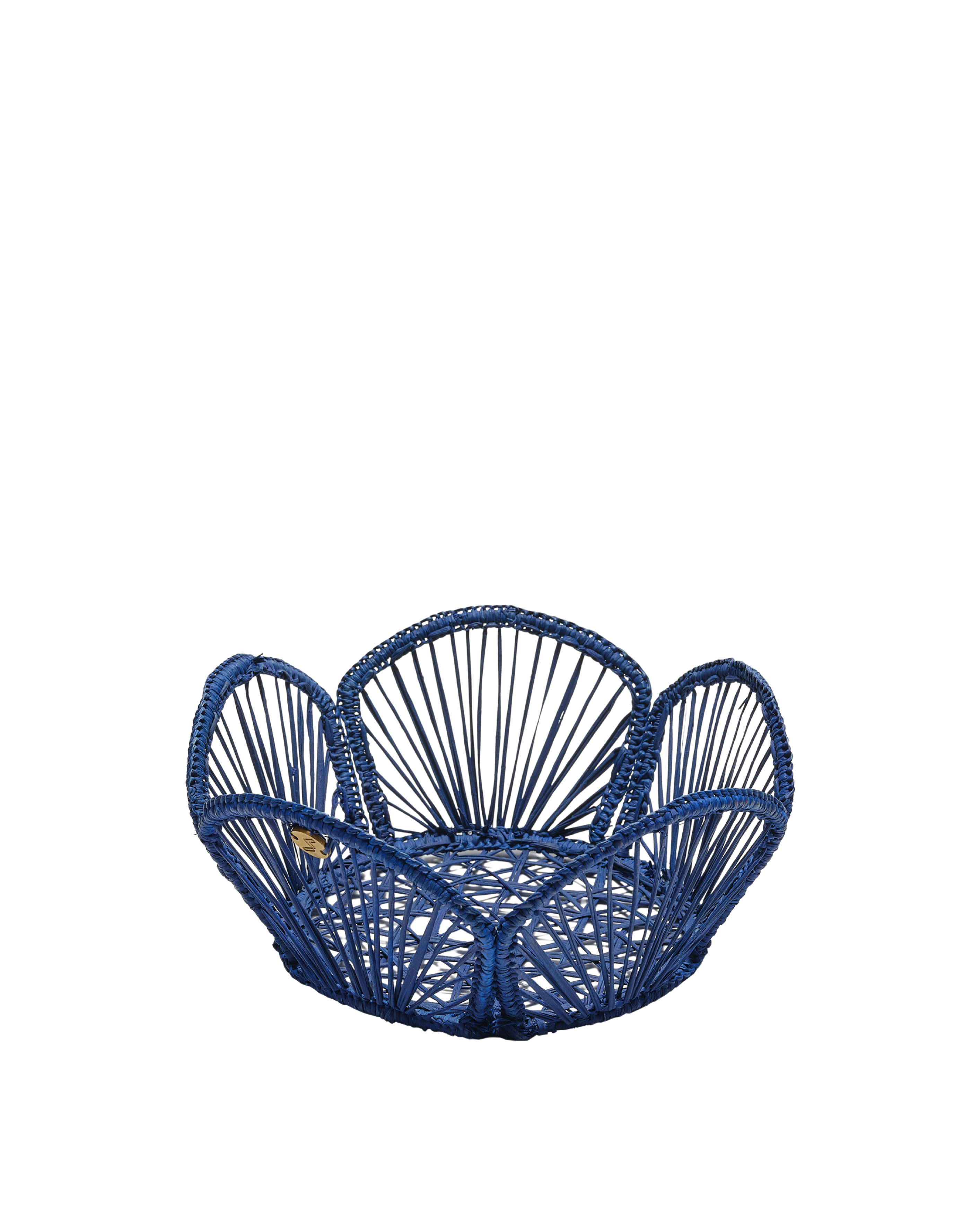 David Hicks Floral Bread Basket in Blue