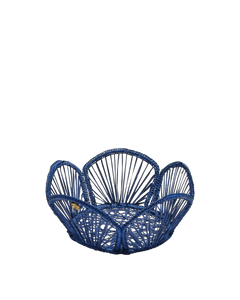 David Hicks Floral Bread Basket in Blue