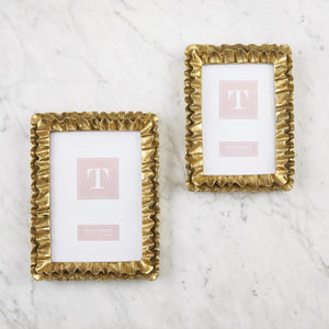 Gold Ruffles Photo Frames, Set of 2