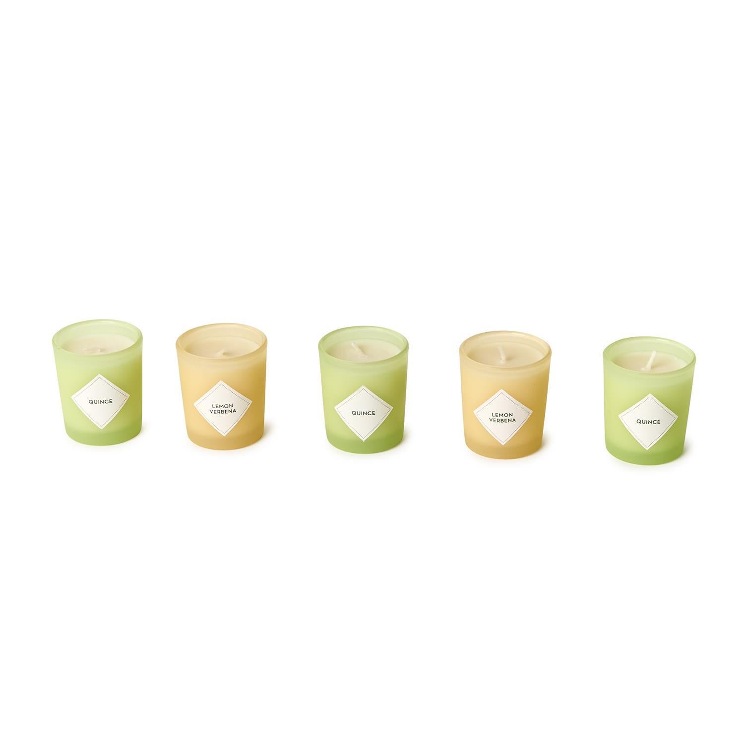 Lemon Verbena and Quince Scented Candles in Gift Box, Set of 5