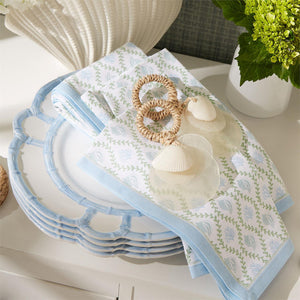 French Blue Bamboo Touch Dinner Plate, Set of 4