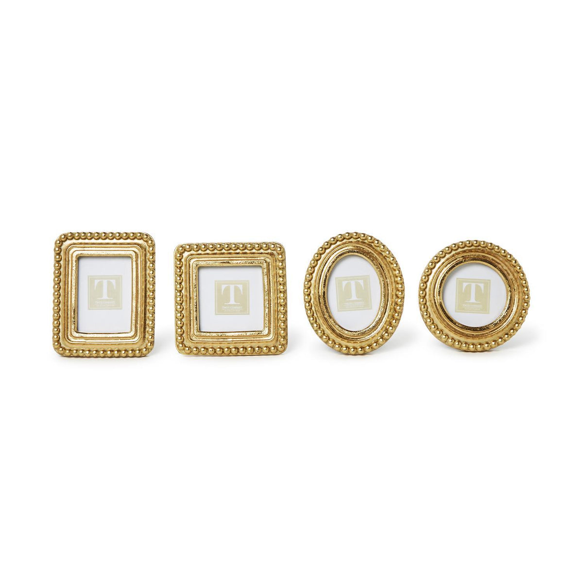Beaded Texture Gold Photo Frames, Set of 4