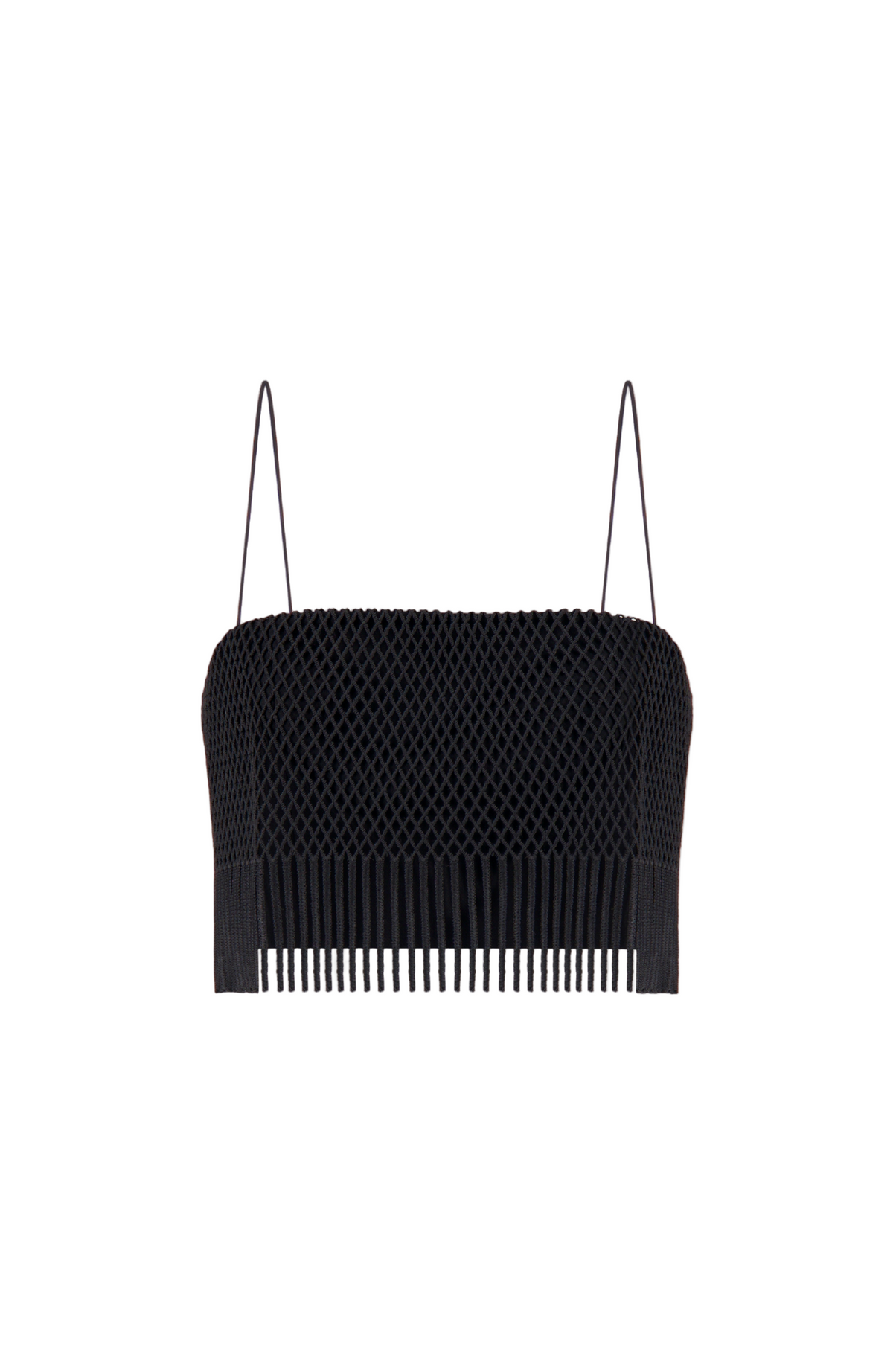 Macrame Lace Cropped Top in Black
