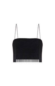 Macrame Lace Cropped Top in Black