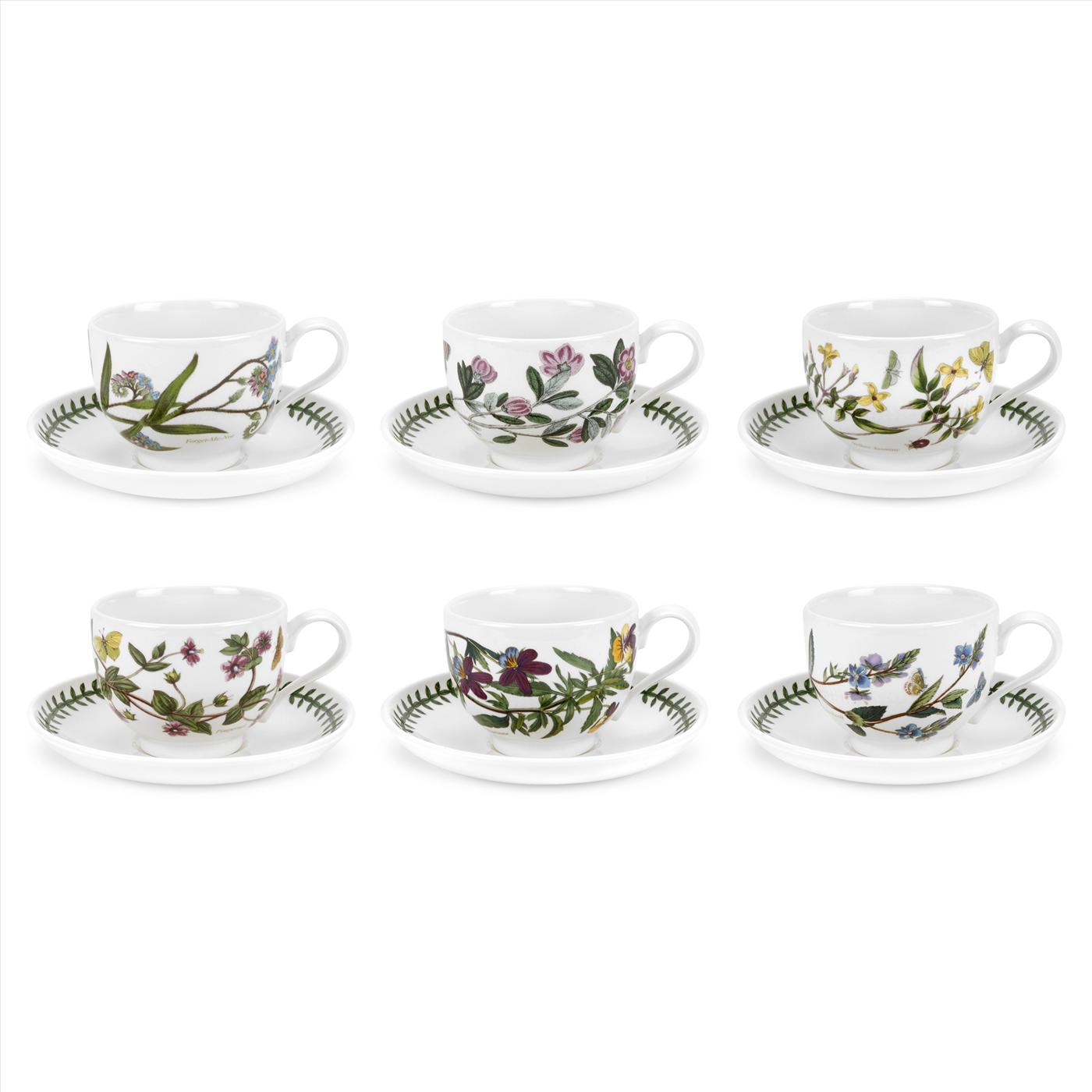 Botanic Garden Breakfast Cup & Saucers, Set of 6