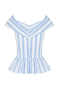 Aurelie Set in Blue & White Stripes
