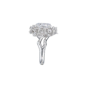 White Posy Diamond Ring