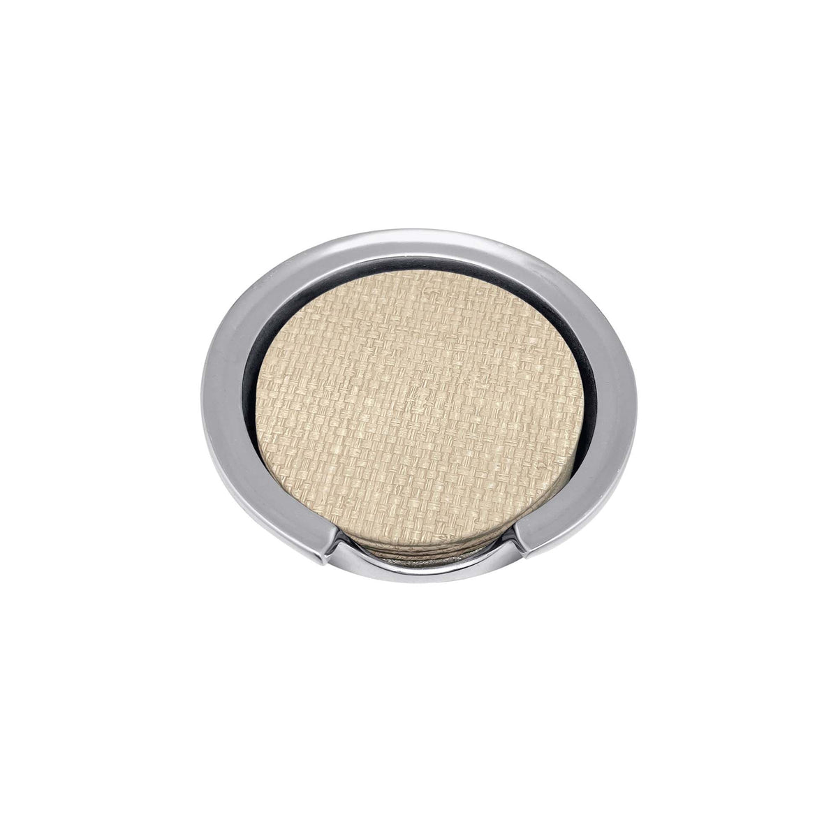 Coconut Grove Faux Grasscloth Signature Coaster, Set of 2