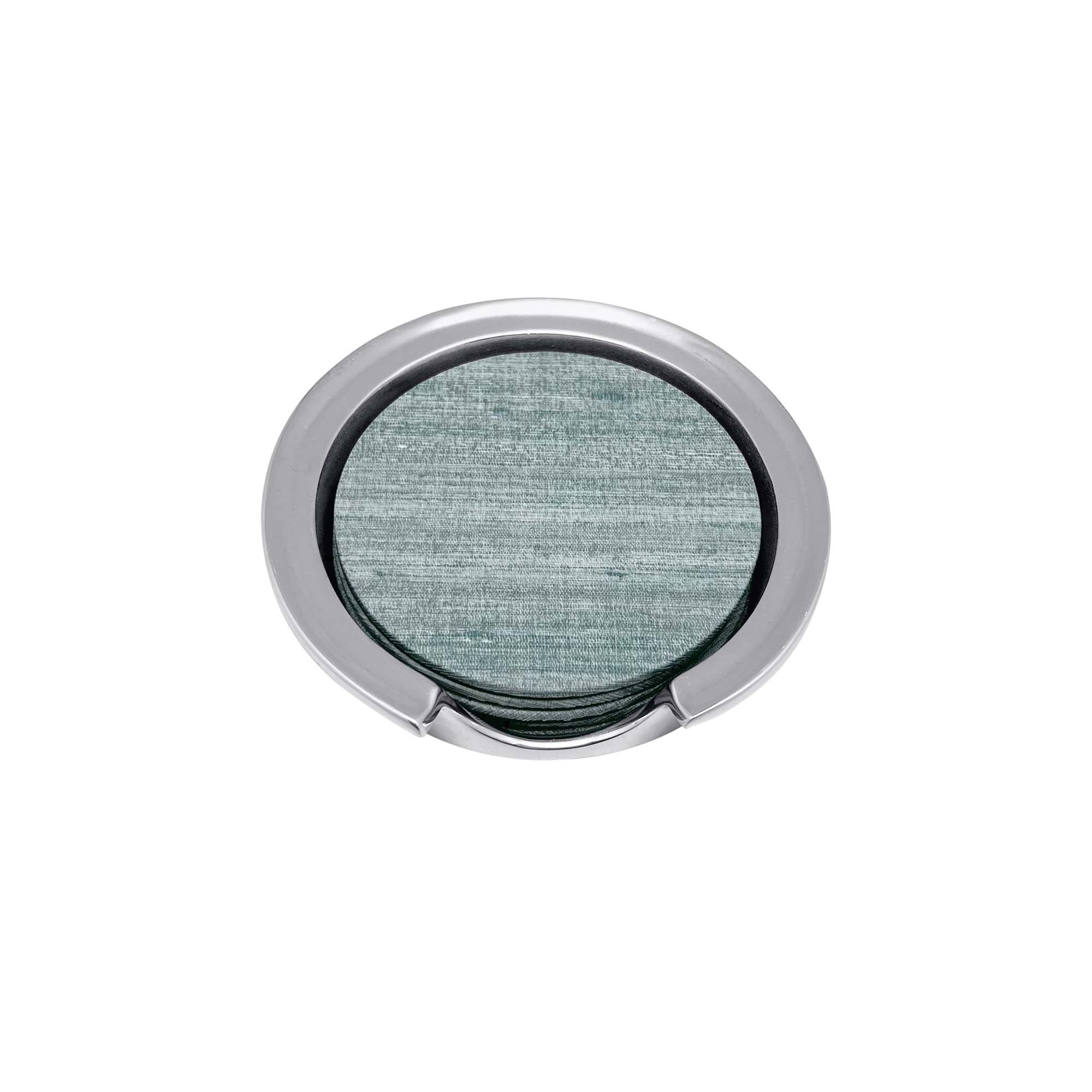 Capri Faux Grasscloth Signature Coaster, Set of 2
