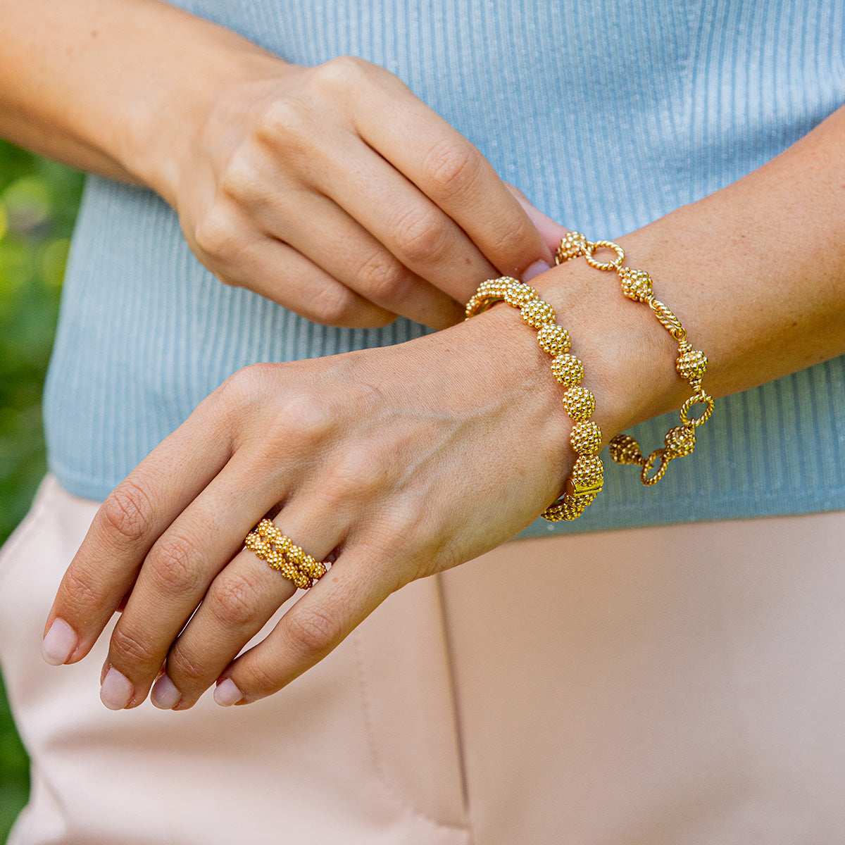 Berry & Bead Bracelet in Gold