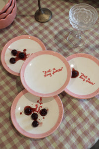 Hand-painted “Just a Tiny Piece” Tiny Plates, Set of 4