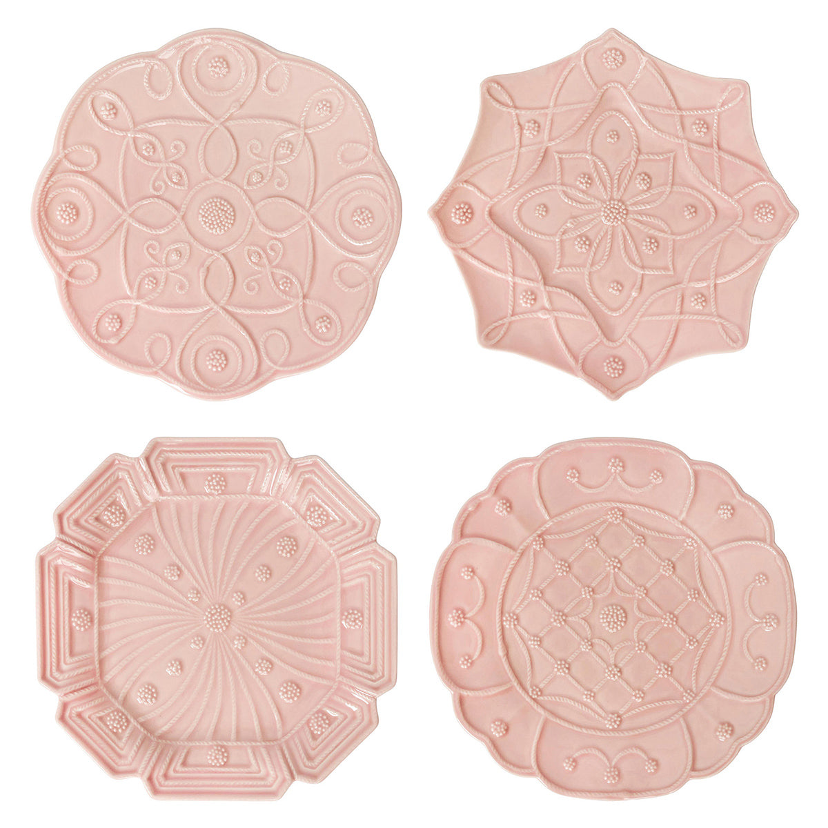 Jardins Du Monde Dessert/Salad Plate Assorted, Set of 4 in Blush