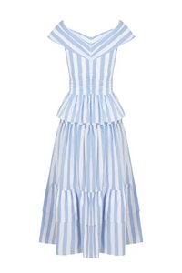 Aurelie Set in Blue & White Stripes