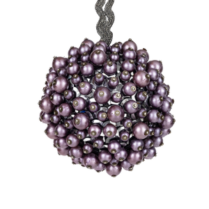 Multi Pearl Ball Ornament in Mauve Grey