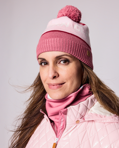 Northern Classics Knit Pom Hat in Rose Pink & Ballerina Pink