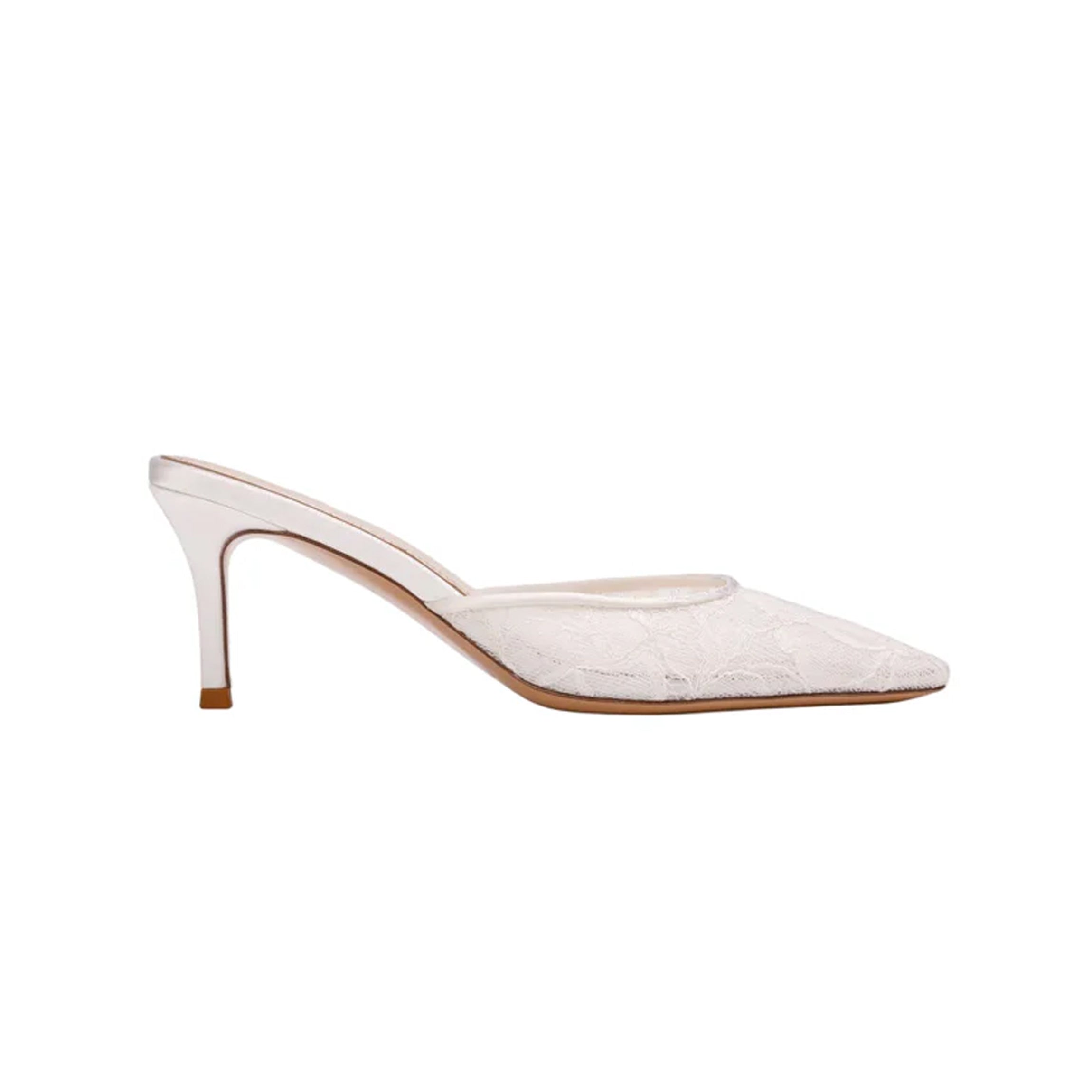 Jayla 70 Mule in White Floral Lace