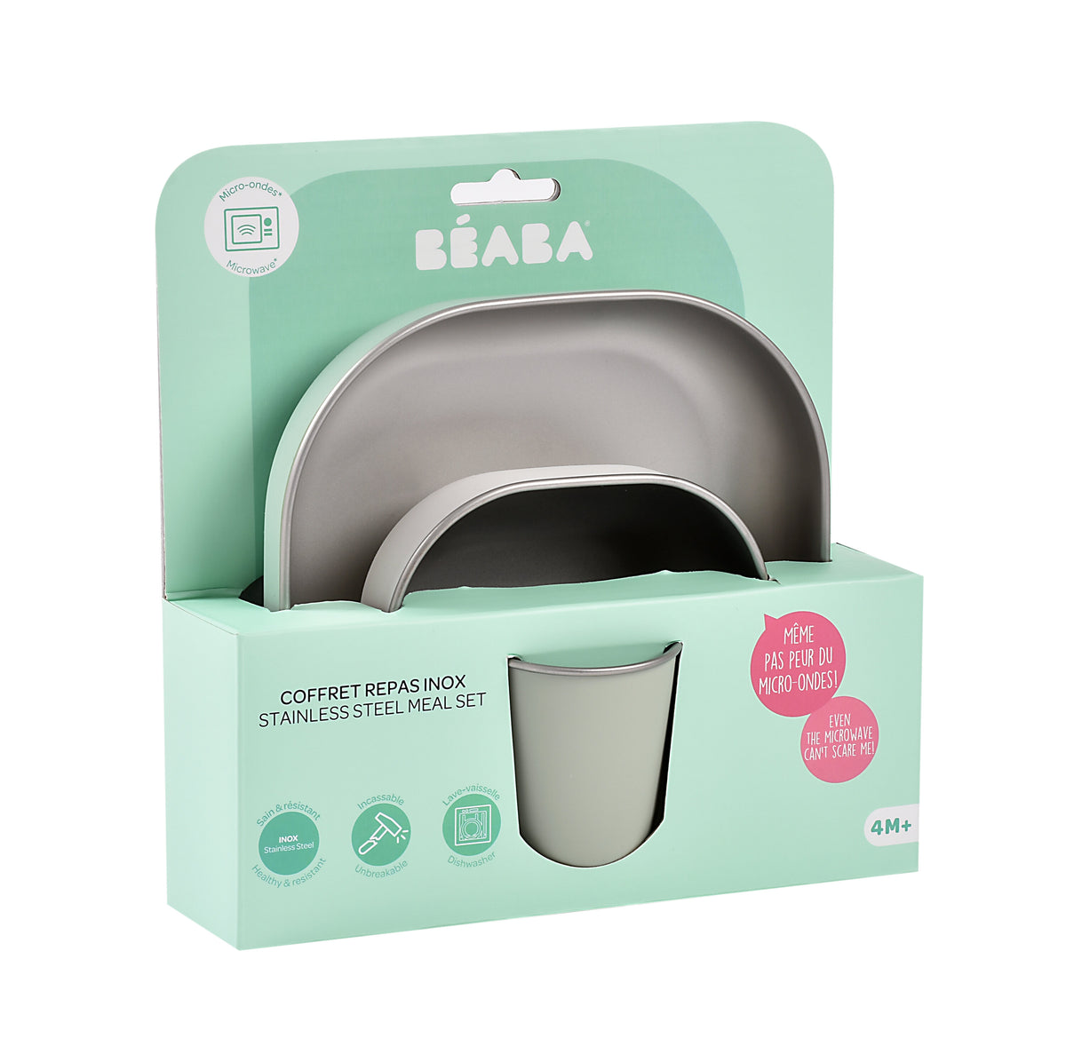 Stainless Steel Meal Set in Sage Green
