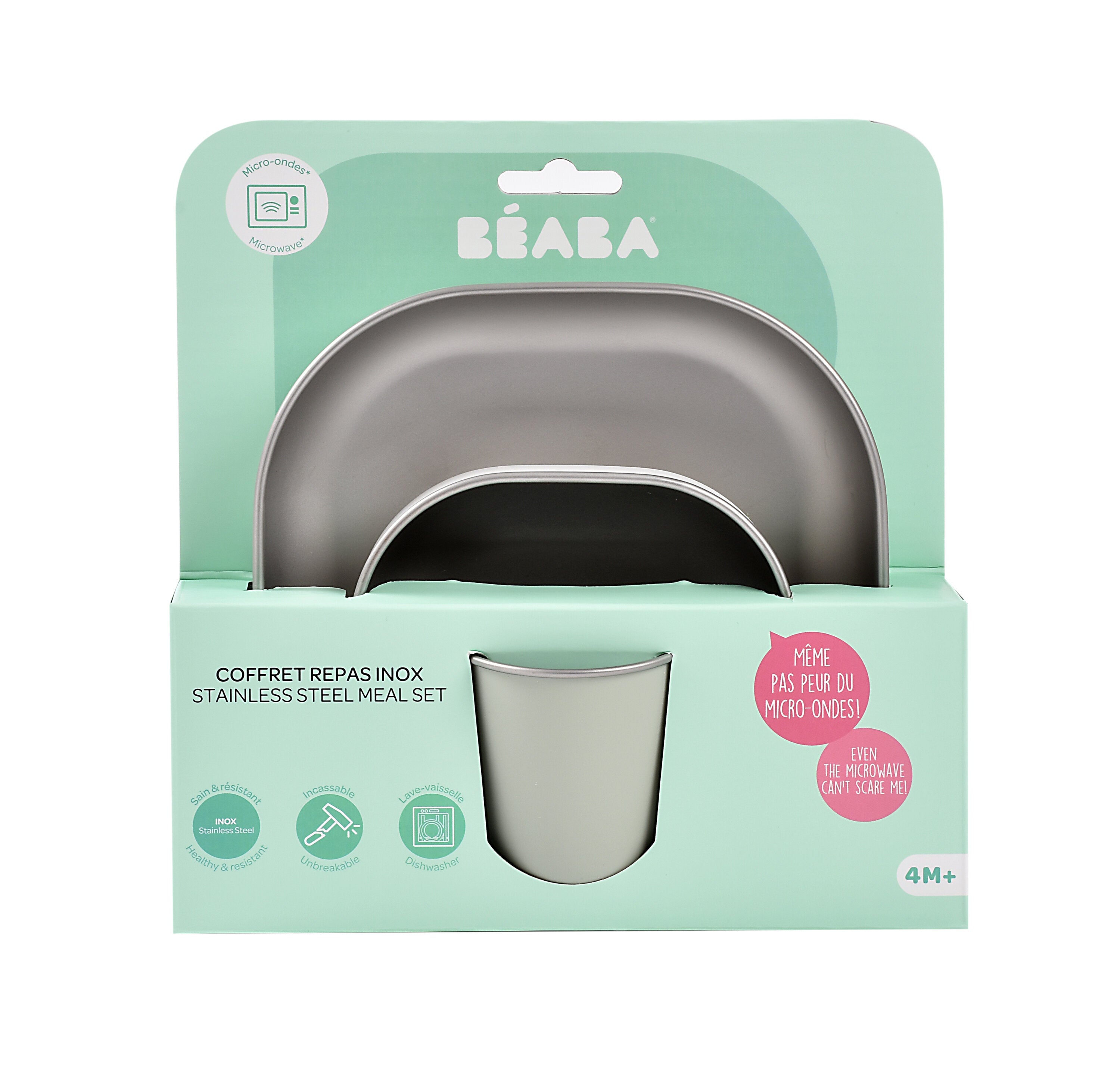 Stainless Steel Meal Set in Sage Green