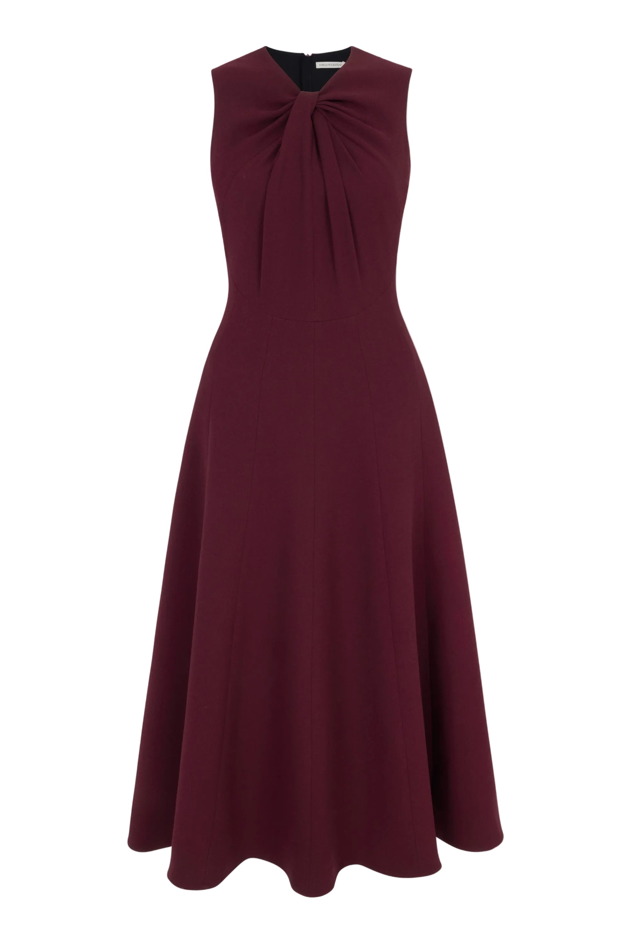 Meryl Dress in Plum Single Wool Crepe