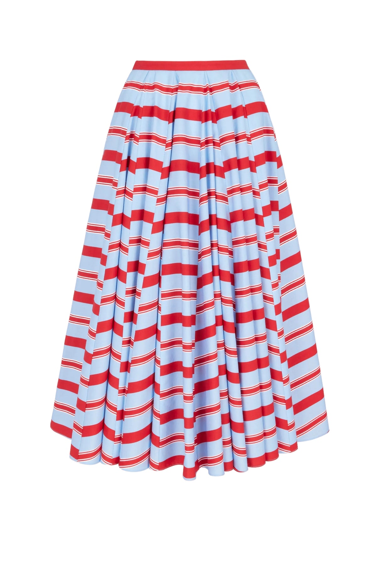Rhea Skirt in Blue & Red Striped Cotton Popclan