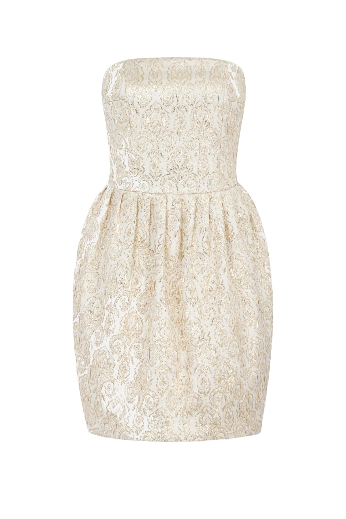 Lowe Mini Dress in Gold Metallic Jacquard