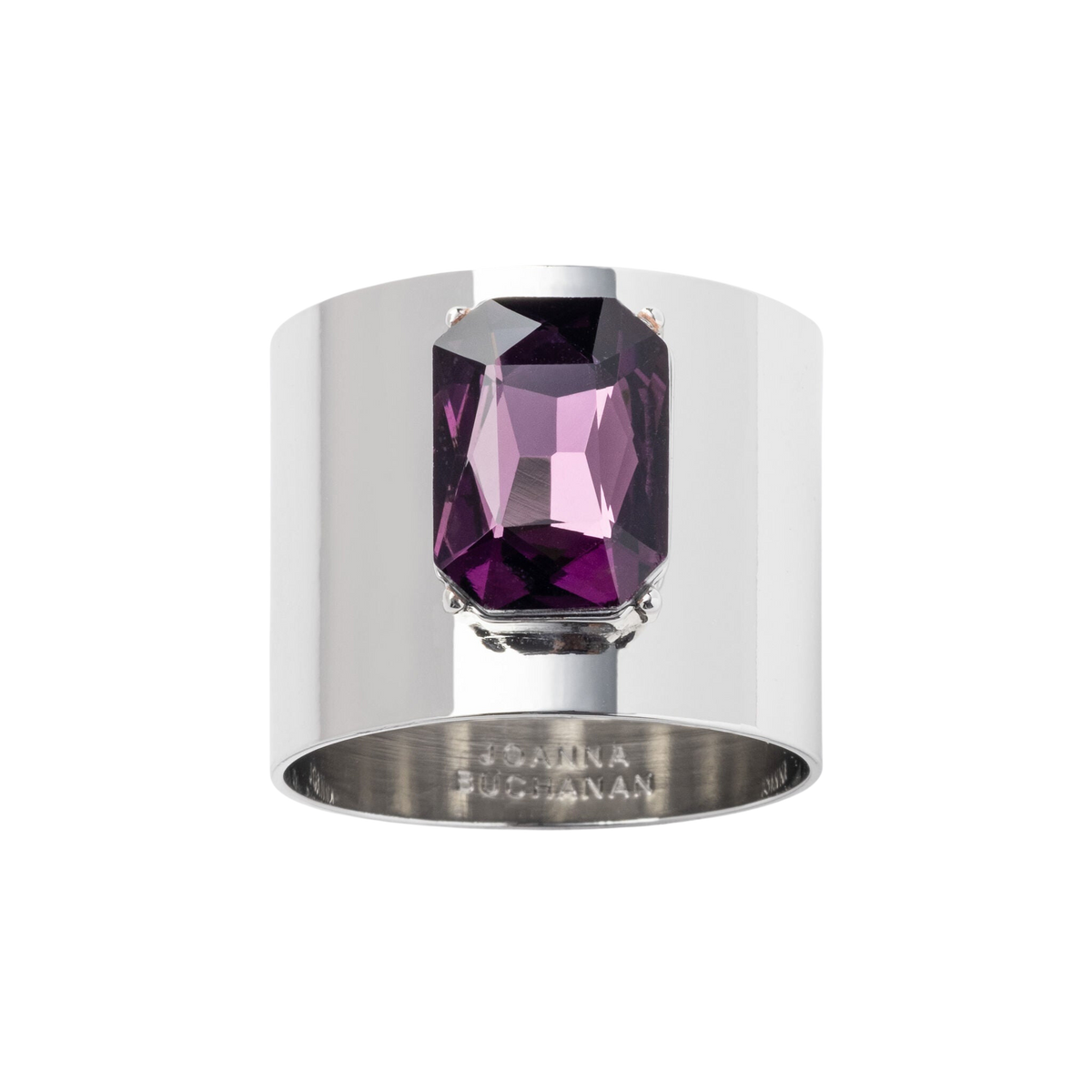 Single Gem Napkin Ring in Amethyst, Set of Two