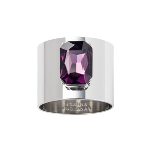 Single Gem Napkin Ring in Amethyst, Set of Two