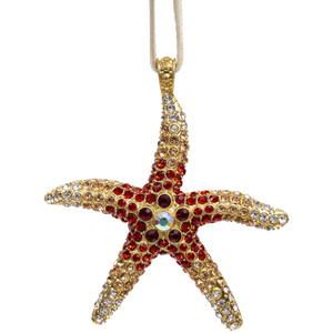 Starfish Hanging Ornament in Coral