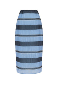 Priya Skirt in Blue & Black Textured Organza