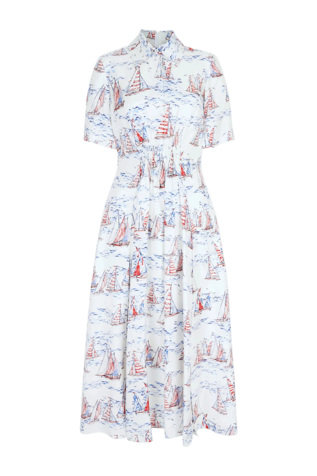 Khloe Dress in Boat Print Silk Twill