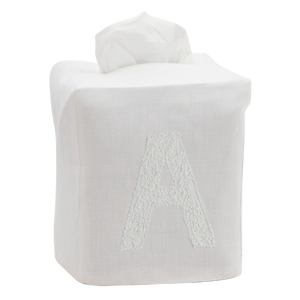 Monogram Twig Tissue Box in White