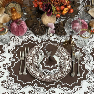 Whitley Napkin in Cocoa & White, Set of 4