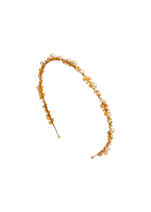 Mae Headband in Gold Pearl
