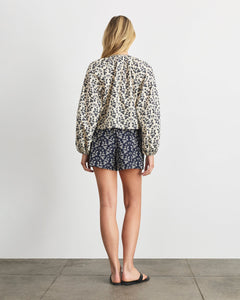 Adelina Top in Cream/Maritime Blue Multi