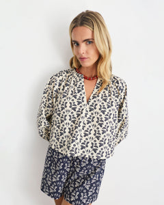 Fallon Short in Maritime Blue Cream Floral