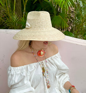 Hollyhock Sun Hat in Navy Long Grosgrain Ribbon